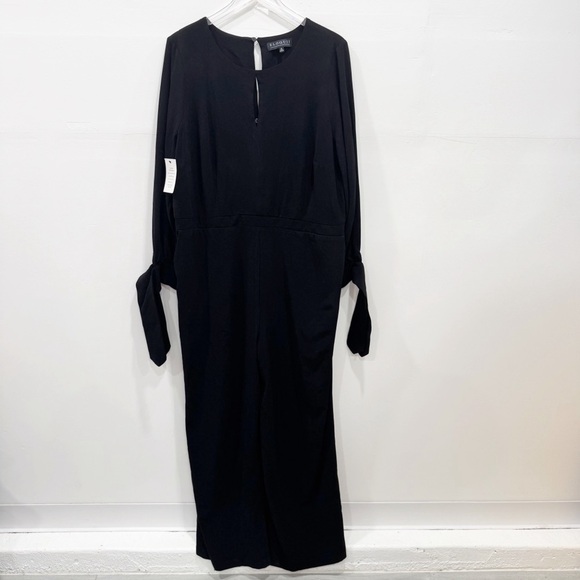 Eloquii Wide Leg Tie-Sleeve Keyhole Back Back Jumpsuit Size 20 Elegant Classy - Picture 2 of 9